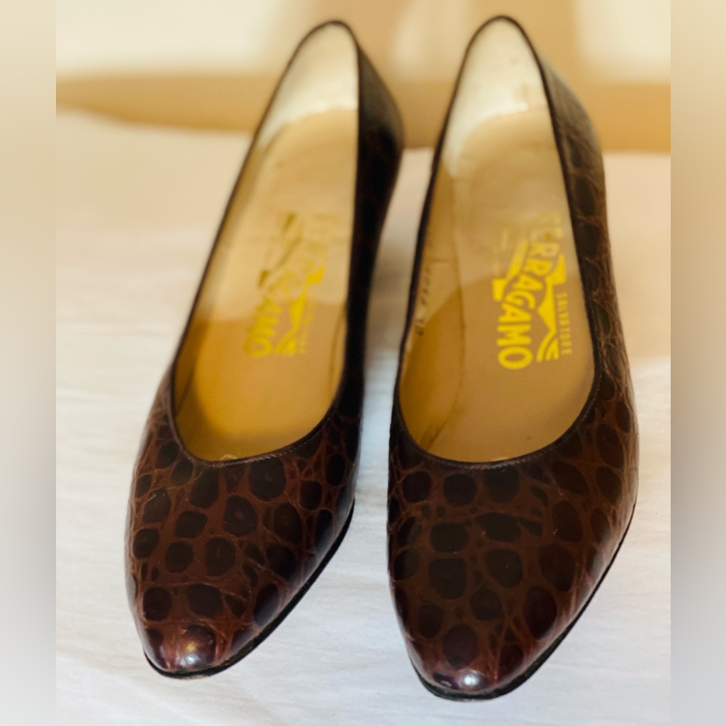 Salvatore Ferragamo Classic Alligator Pumps